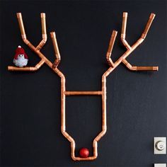 Copper reindeer cutout welded